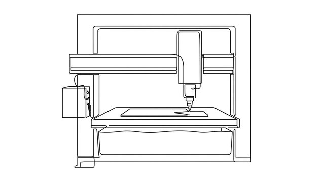 CNC milling machine white background.