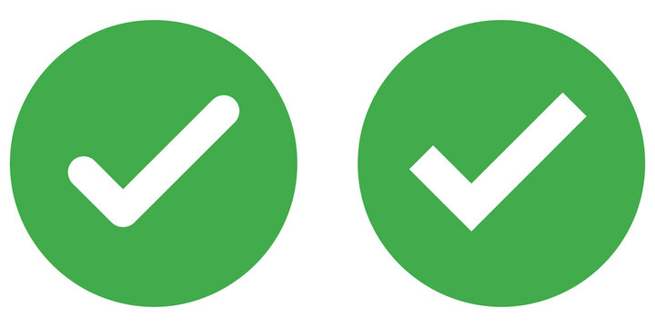 Circular green check mark pair on alpha layer for interface buttons.