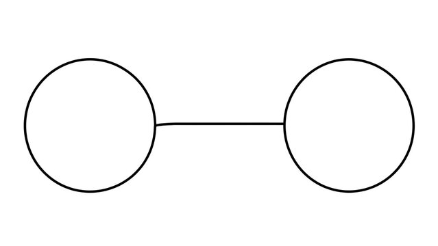 Connected circles white background.