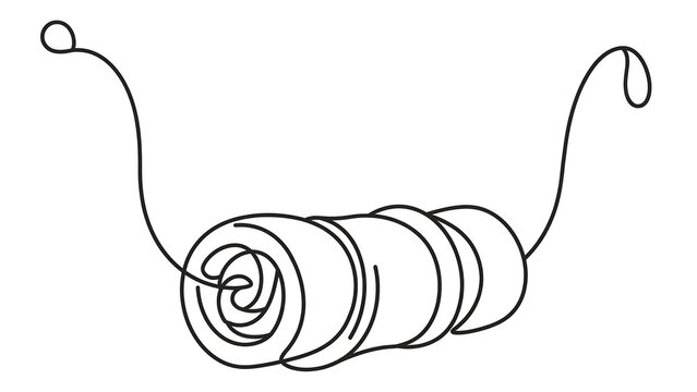 Coiled wire on white background.