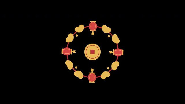 Chinese New Year Lantern Wreath Motion Graphic Animation