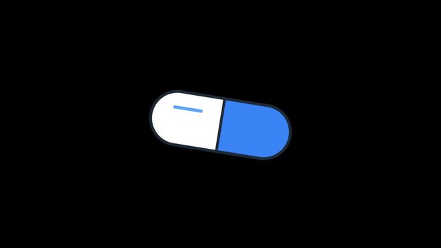 Animated Pill Capsule Icon Floating Motion Graphic