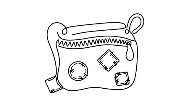 Coin purse with white background.