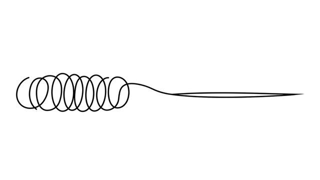 Coiled spring wire on white background.