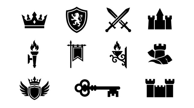 Medieval crest and coat of arms.