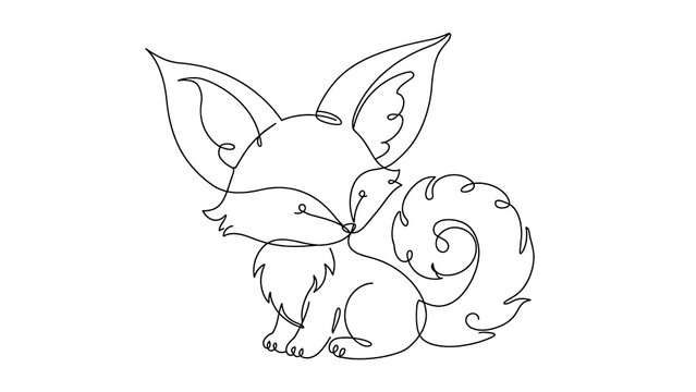 Cute cartoon fox white background.