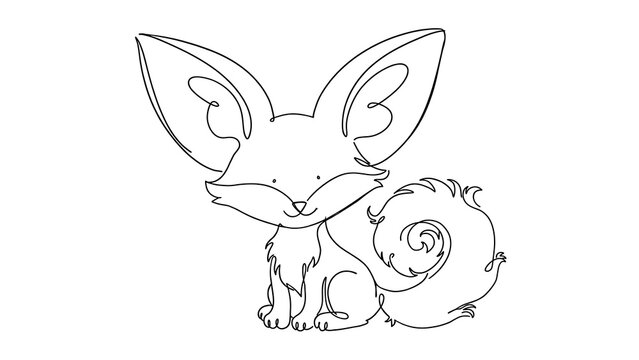 Cute cartoon fox white background.
