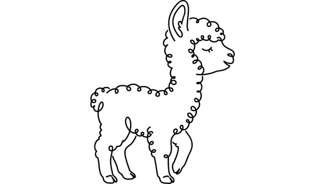 Cute lamb standing on white background.