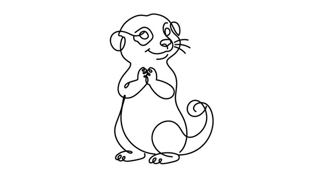Cute ferret white background.