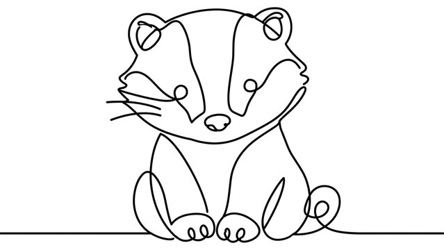 Cute Raccoon Sitting on white background.