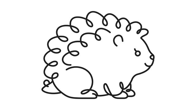 Cute hedgehog white background.