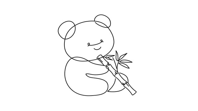 Cute panda bear white background.