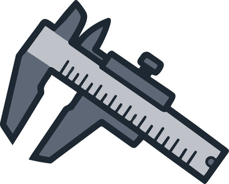 Metallic vernier caliper isolated on a clean white background. A professional precision measuring instrument used in engineering, metalworking, and manufacturing for accurate internal, external, and d