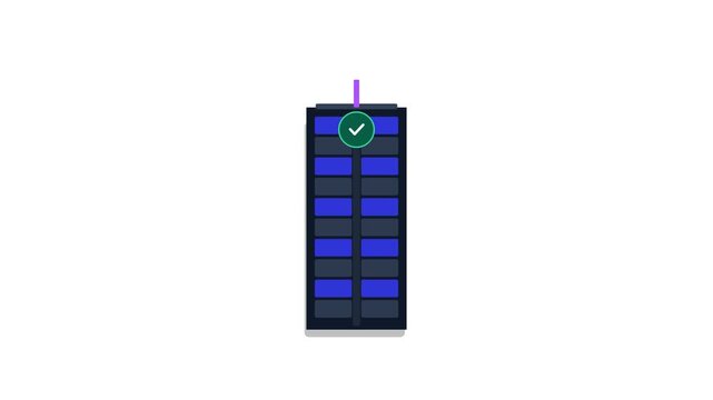 Premium 4K geometric skyscraper tower with structural steel frame erection, panoramic window grid sequencing, and top-tier financial validation checkmark badge payoff.