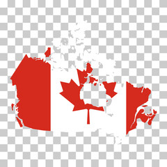 Obraz premium Canada map symbol shape, travel web flat concept icon vector illustration .