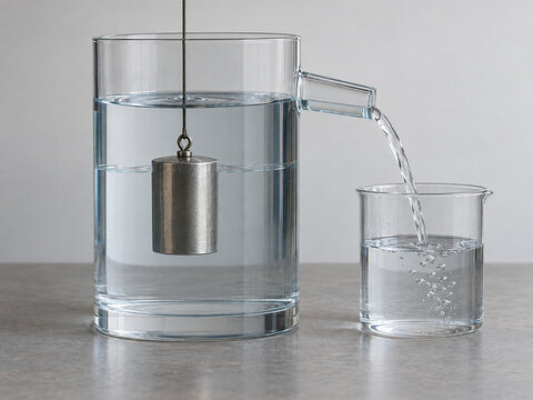 Archimedes Displacement Vessel With Immersed Object