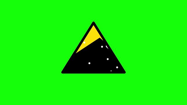 Mountain Animation Icon on Green Screen