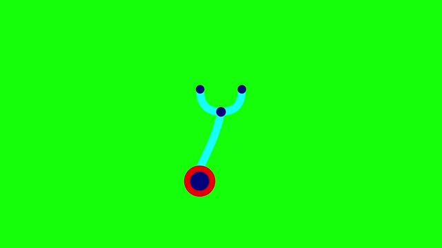 Stethoscope Animation Icon on Green Background