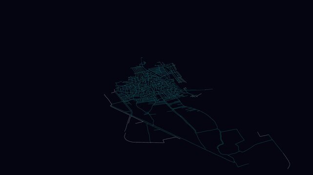 Ashmūn, Egypt, City Infrastructure Expansion Animation, Urban Visualization Technology