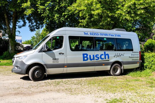 Wiehl, Germany - May 26, 2026: Busch Mercedes-Benz Sprinter minibus