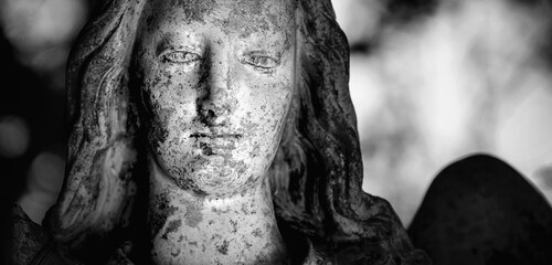 Fototapeta premium Angel of Death as the last vision a person sees before dying, symbolic concept of mortality and the end of life.