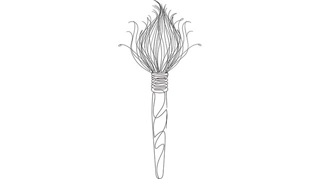 Detailed drawing of a cattail white background.