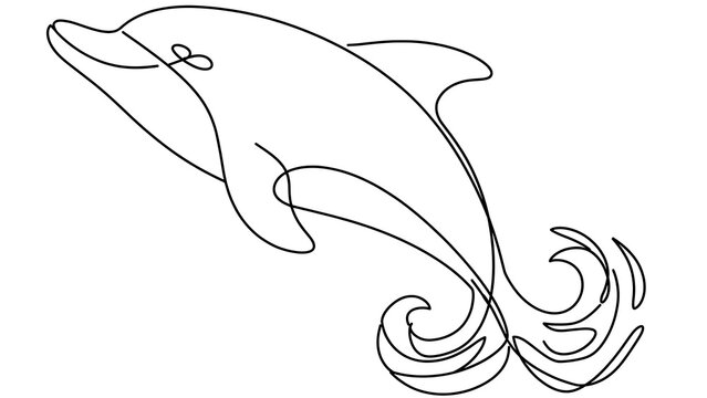 Dolphin jumping white background.