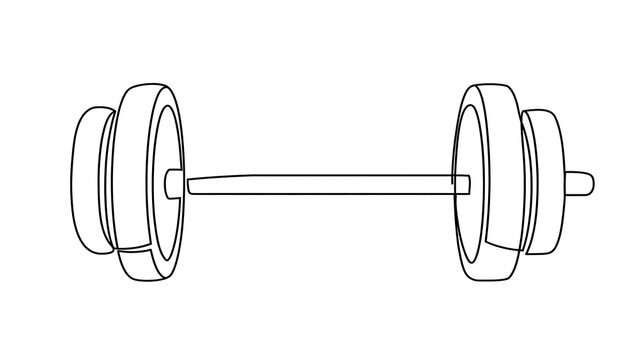 Dumbbell icon white background.