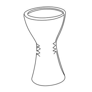 Djembe drum white background.