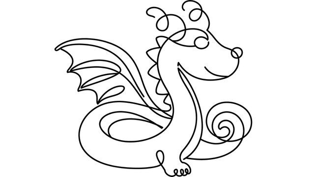 Dragon white background.