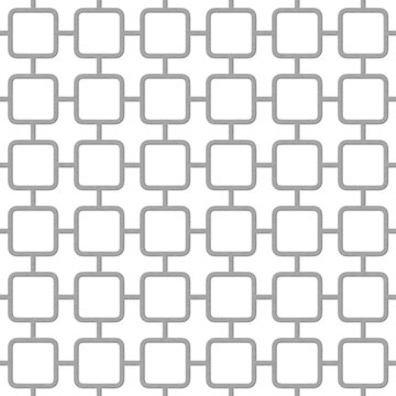 Seamless perforated metal pattern with rounded squares on transparent
