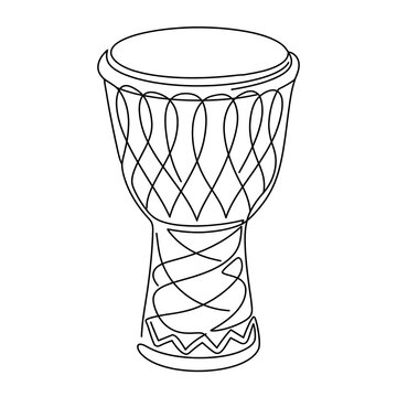 Djembe Drum white background.