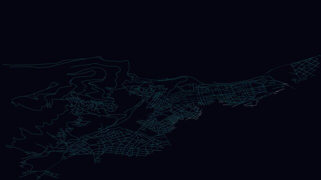 Oran, Algeria, City Infrastructure Expansion Animation, Urban Visualization Technology