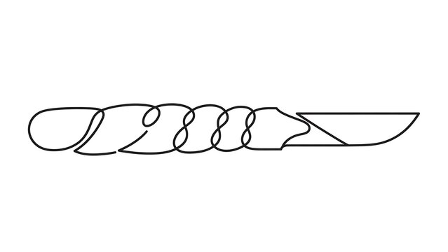 Drawing of a bread knife white background.