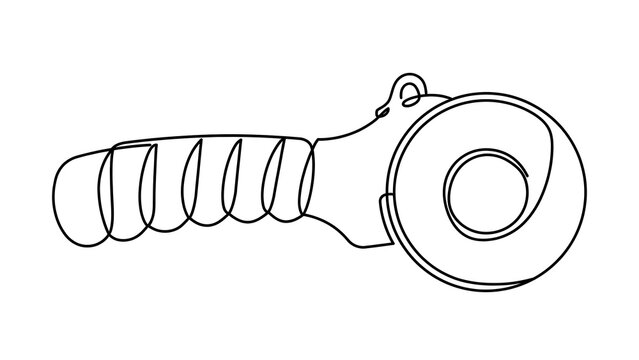 Detailed drawing of old key on white background.