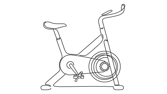 Exercise bike white background.