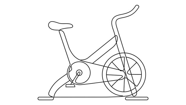 Exercise bike white background.