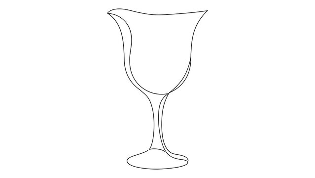 Empty wine glass on white background.