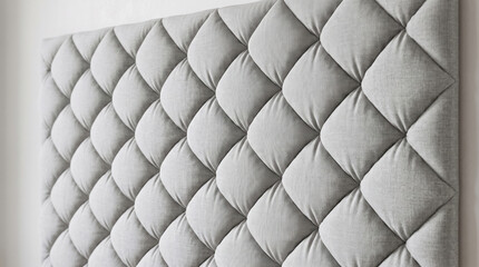 Obraz premium Elegant quilted textile surface featuring soft diamond tufting, creating a luxurious and comfortable upholstered texture, perfect for modern interior design and cozy home decor