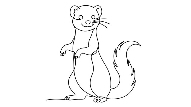 Ferret cartoon on white background.
