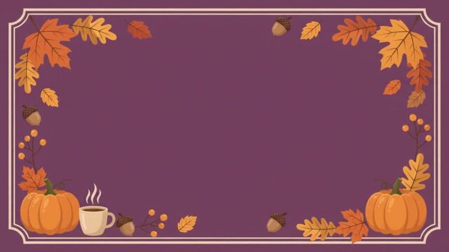 Minimalist 2D motion graphic frame with animated corner brackets on purple