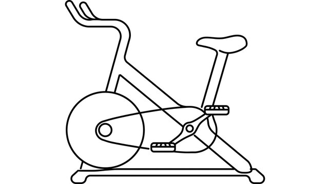 exercise bike white background.