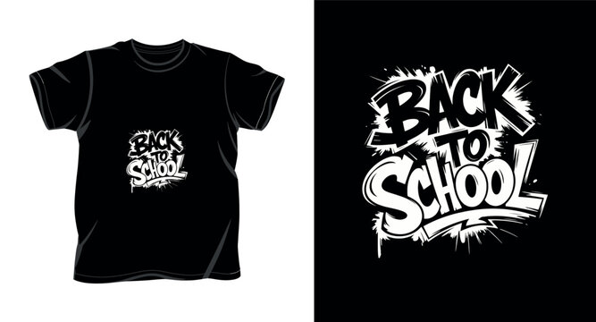 Back to school graffiti style typography with paint splashes for youth apparel and merchandise prints.