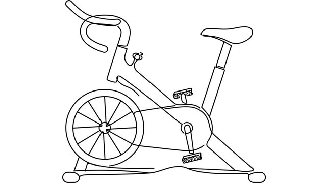 Exercise bike white background.