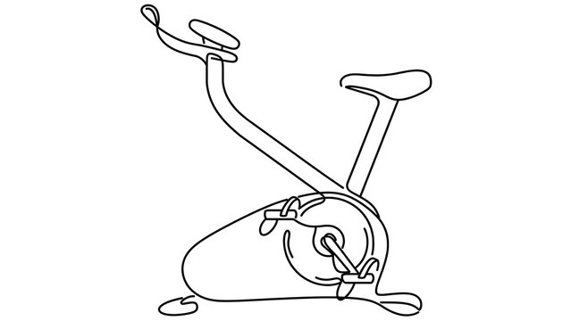 Exercise bike white background.
