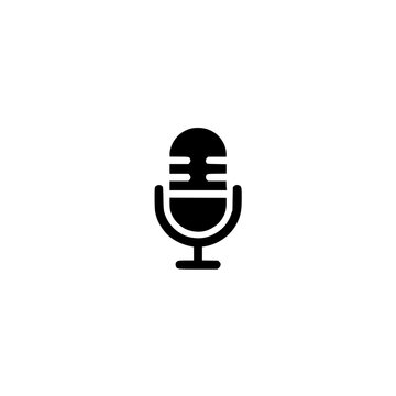 AI voice icon. Solid black glyph of a voice mic for ai assistant and speech.