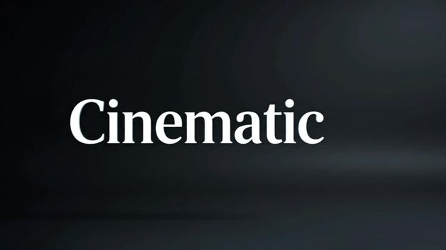 Cinematic text graphic on a dark background with cinematic typography background interface