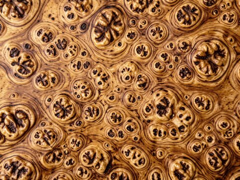 Exotic Walnut Burl Wood Grain Natural Surface Texture Background