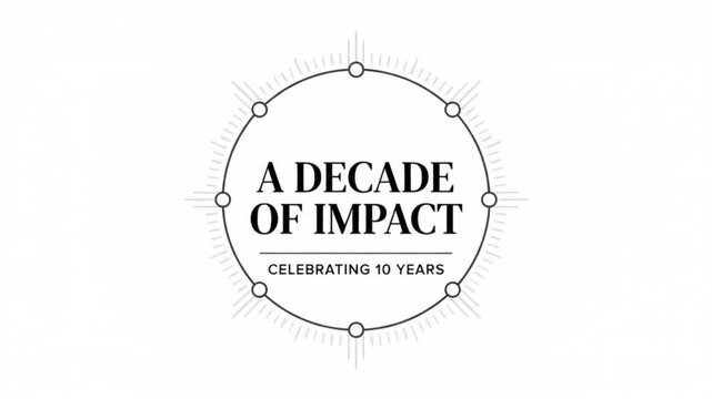 Abstract 2D motion graphic animation corporation decade of impact