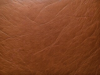 Fototapeta premium Full-Grain Cognac Brown Cowhide Leather Surface Texture Background with Natural Grain
